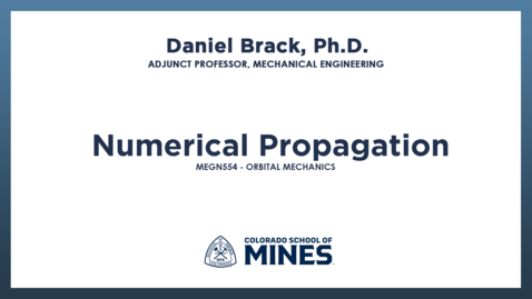 Thumbnail for MEGN554 | Numerical Propagation