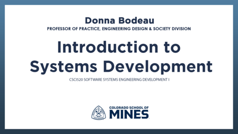 Thumbnail for CSCI520 | Introduction to Systems Development