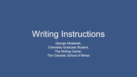 Thumbnail for Writing Center | Writing Instructions