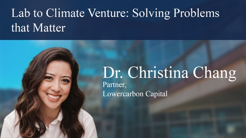 Thumbnail for Payne Institute Spring Seminar Series | Christina Chang