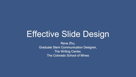 Thumbnail for Writing Center | Effective Slide Design