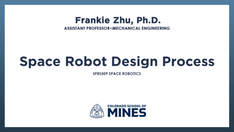 Thumbnail for SPRS509 | Space Robot Design Process