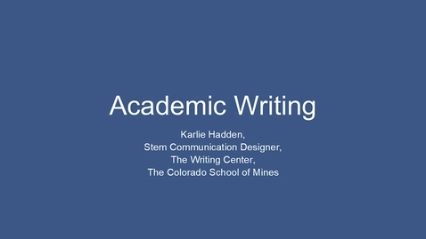 Thumbnail for Writing Center | Academic Writing