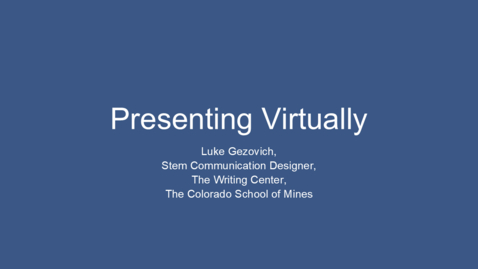 Thumbnail for Writing Center | Presenting Virtually
