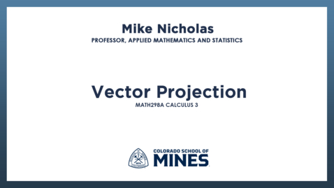Thumbnail for MATH298A | Vector Projection