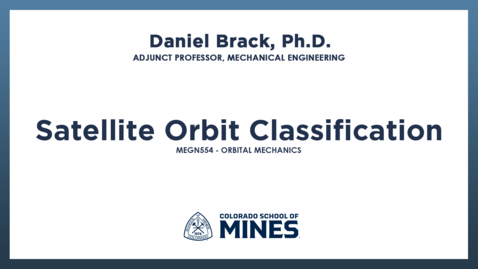 Thumbnail for MEGN554 | Satellite Orbit Classification