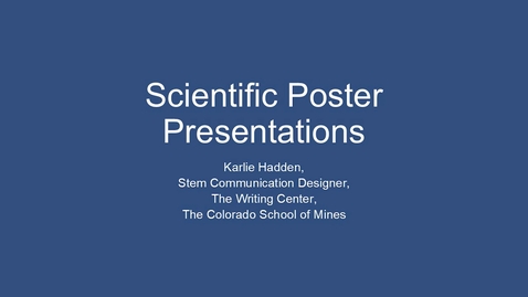 Thumbnail for Writing Center | Scientific Poster Presentations