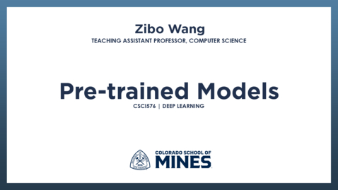 Thumbnail for CSCI576 | Pre-trained Models