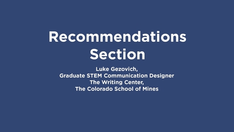 Thumbnail for Writing Center | Recommendations Section