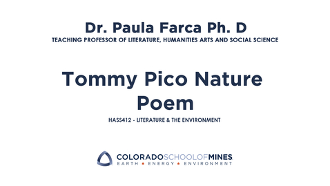 Thumbnail for HASS412 | Tommy Pico Nature Poem