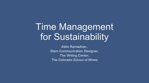 Thumbnail for Writing Center | Time Management for Sustainability