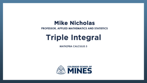 Thumbnail for MATH298a | Triple Integral Example