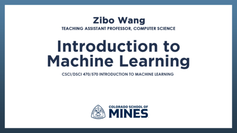 Thumbnail for CSCI/DSCI470/570 | Introduction to Machine Learning