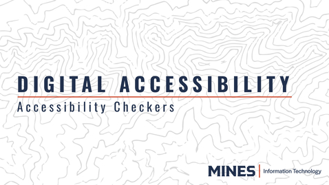 Thumbnail for Digital Accessibility: Accessibility Checkers