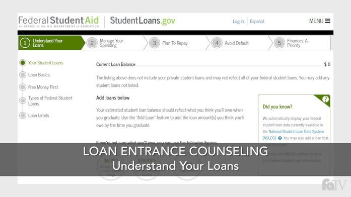 Loan Entrance Counseling Understand Your Loans Loan Entrance