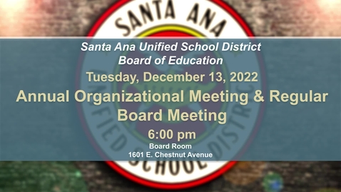 Thumbnail for Regular Board Meeting December 13, 2022