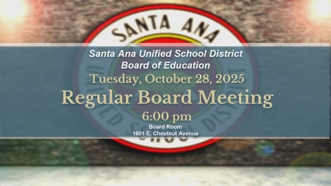 Thumbnail for Regular Board Meeting October 28, 2025