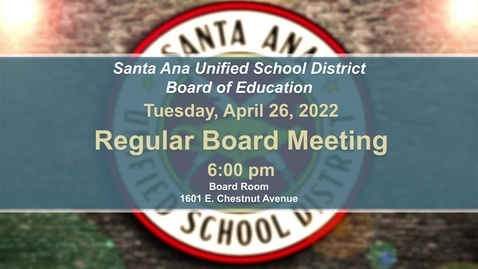 Thumbnail for Regular Board Meeting April 26, 2022