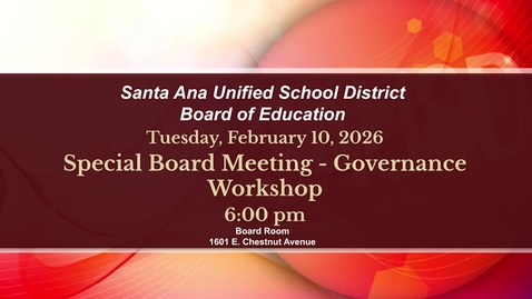Thumbnail for Special Board Meeting - Governance Workshop February 10, 2026