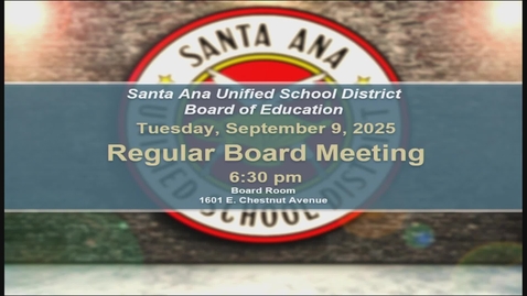 Thumbnail for Regular Board Meeting September 9, 2025