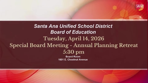 Thumbnail for Special Board Meeting -  Annual Planning Retreat April 14, 2026