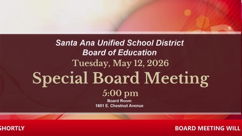 Thumbnail for Special Board Meeting - May 12, 2026