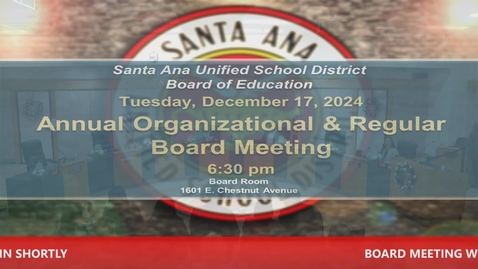 Thumbnail for Annual Organizational Pt 1 &amp; Regular Board Meeting December 17, 2024