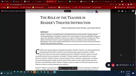 Thumbnail for The Role of the Teacher in Reader's Theater Instruction 2021, 12_01_57 pm (Source)