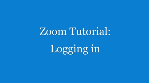 Thumbnail for entry Zoom Tutorial - logging in