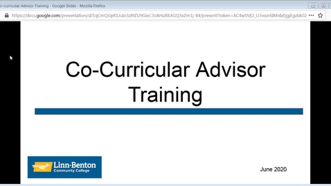 Thumbnail for entry Co-Curricular Advisor Training