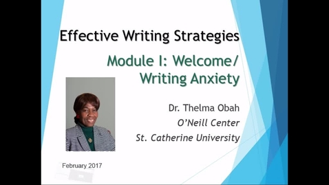 Thumbnail for Effective Writing Strategies - Module I - CC