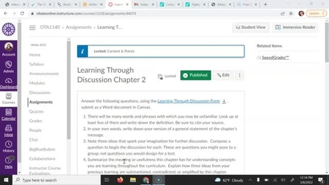 Thumbnail for entry OTA1140 - Heather Beth Johnson - Learning Through Discussion Ch. 3