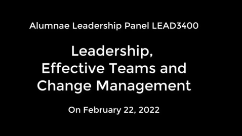 Thumbnail for LEAD3400 Leadership, Effective Teams and Change Management