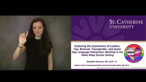 Thumbnail for Exploring the Experiences of Lesbian, Gay, Bisexual, Transgender, and Queer Sign Language Interpreters Working in the Video Relay Service Setting