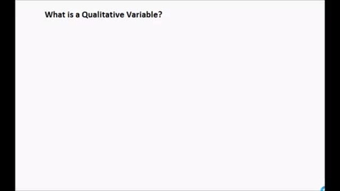 Thumbnail for entry What is a Qualitative Variable