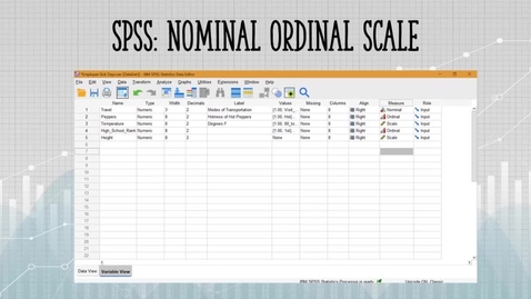 Thumbnail for entry Nominal Ordinal Scale SPSS