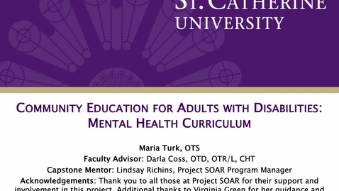 Thumbnail for Community Education for Adults with Disabilities: Mental Health Curriculum