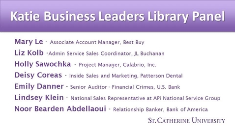 Thumbnail for Katie Business Leaders Library Panel