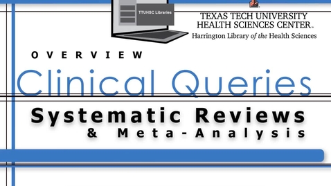 Thumbnail for entry Clinical Queries 2021