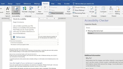 Thumbnail for Add Alt Text to Word Document Pictures