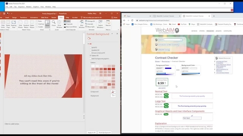 Thumbnail for entry WebAim  Tools and Powerpoints: Branding Fonts and ADA Compliant Color Contrasts