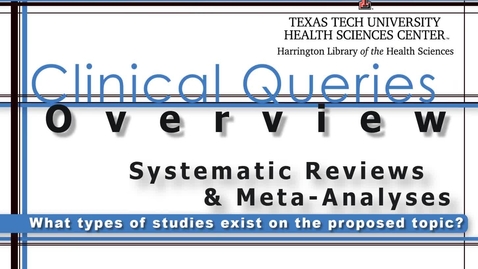 Thumbnail for Clinical Queries Tutorial Video