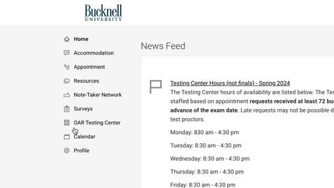 Thumbnail for entry OAR Testing Center: How to Submit a Testing Center Request