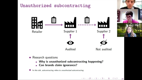 Thumbnail for entry Can Brands Claim Ignorance? Unauthorized Subcontracting in Apparel Supply Chains - Anna Sáez de Tejada Cuenca, IESE Business School, 10/07/2020