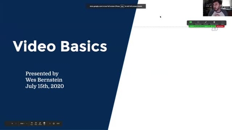 Thumbnail for entry Video Basics - World Cafe Session 1
