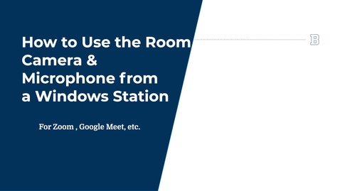 Thumbnail for Using the PTZ Room Camera with ZOOM