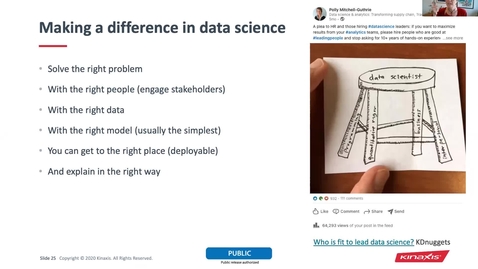 Thumbnail for Data Science in Industry - Polly Mitchell-Guthrie and Erik Pulido, Kinaxis, 03/04/2021