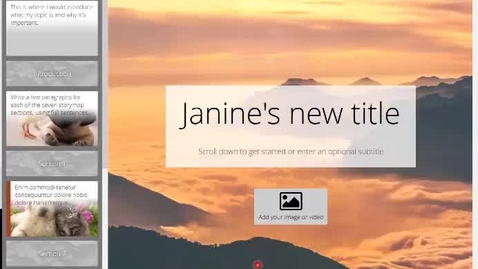 Thumbnail for Storymap Series: (2) How to add an image or looping video to your title page