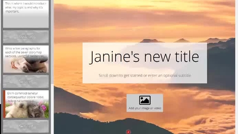 Thumbnail for entry Storymap Series: (2) How to add an image or looping video to your title page