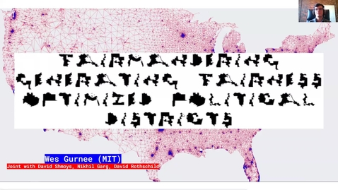 Thumbnail for entry Fairmandering Generating Fairness optimized Political Districts - Wes Gurnee, MIT, 11/11/2021